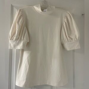 New Ann Taylor Cream Puff Sleeve Top-Medium